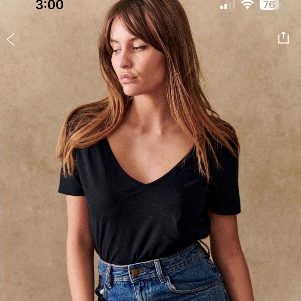 Sezane Malcolm T-shirt Black - Size S